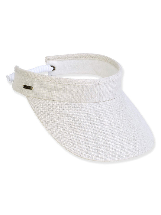 Visor Ivory Polyester Visor 3.5" Brim Women's-Hh3404a 