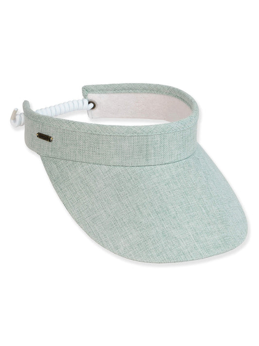 Visor Green Polyester Visor 3.5" Brim Women's-Hh3404E