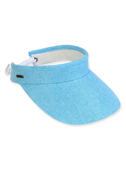 Visor Turquoise  Polyester Visor 3.5" Brim Women's-Hh3404f 