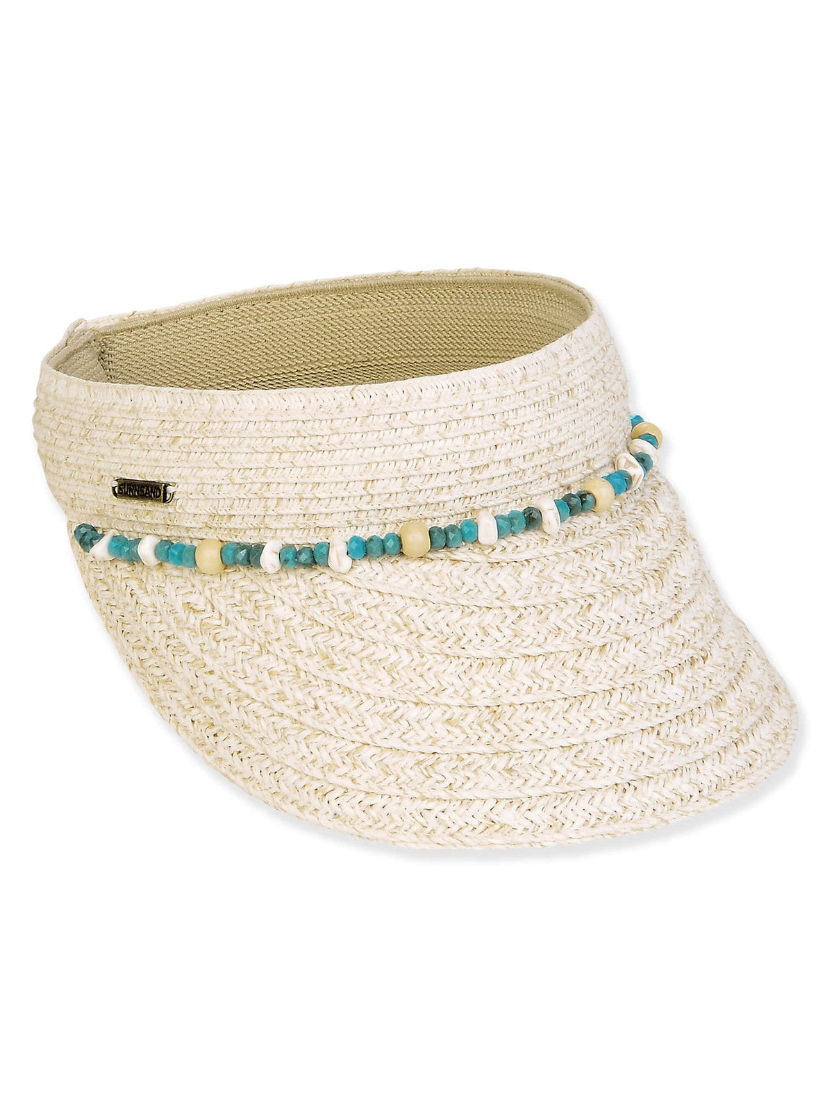 Visor Ivory  Paper Braid  Straw 3.35" Brim Women's-Hh3405A 