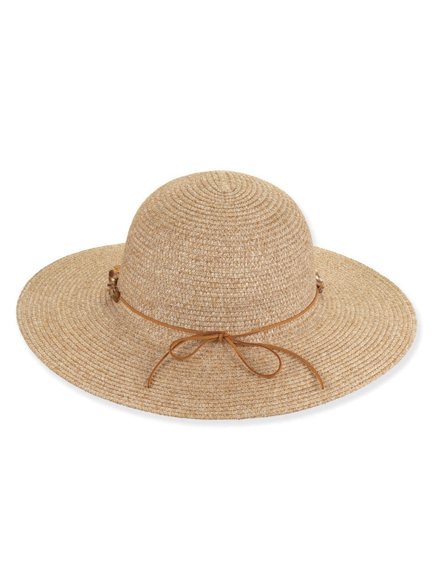 Hat Natural Paper Braid Floppy Adjustable 4" Brim Women's-Hh3440B
