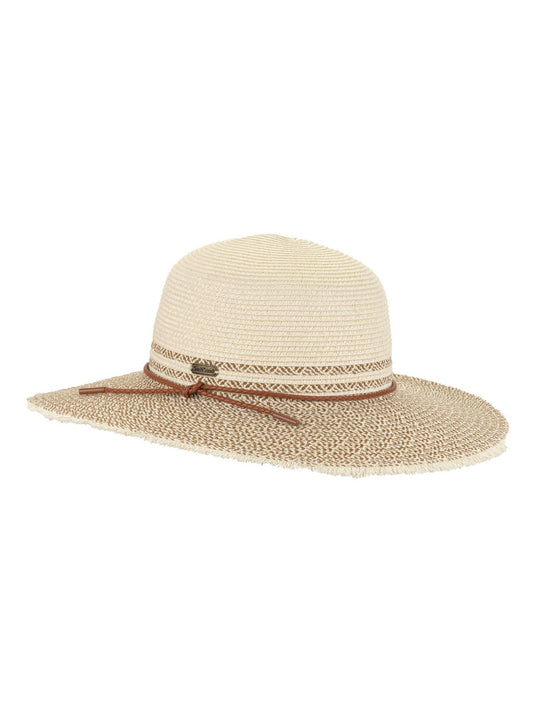 Hat Ivory Paper Braid Fringed Floppy Adjustable 4.25" Brim Women's-Hh3444A