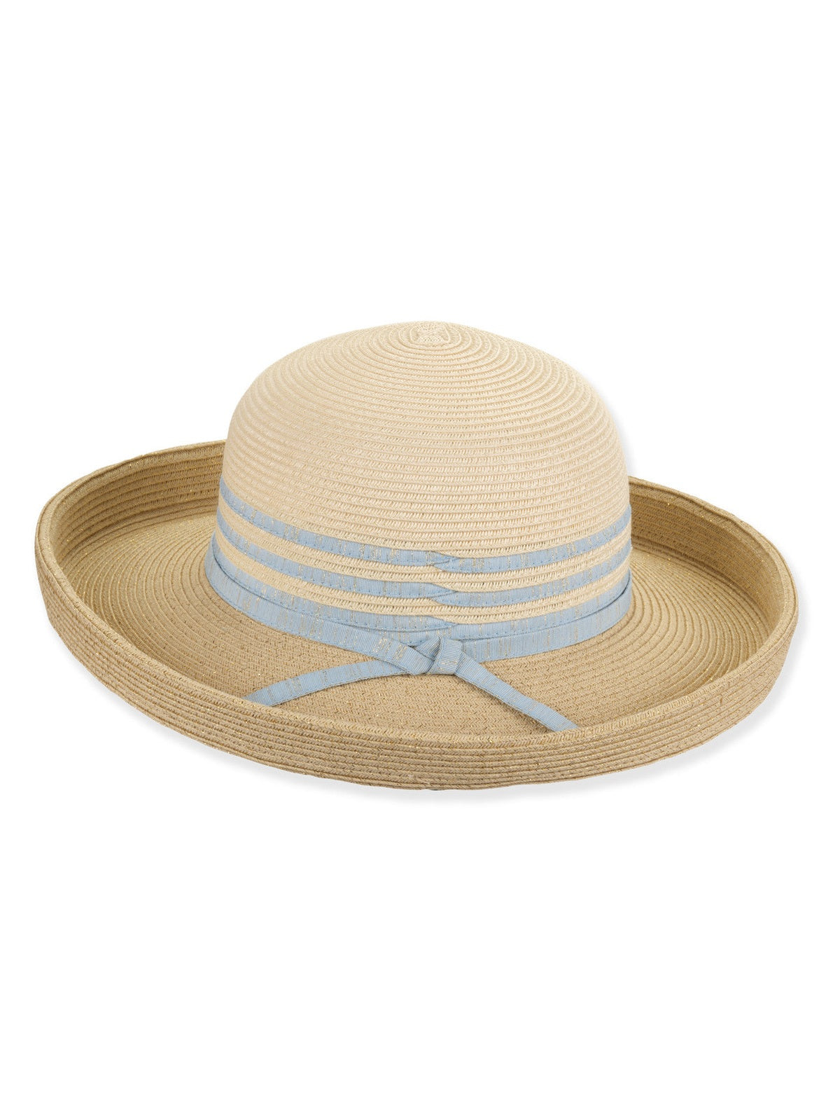 Hat Blue Paper Braid Up Brim Adjustable 3"- .75" Up Brim Women's-Hh3448B