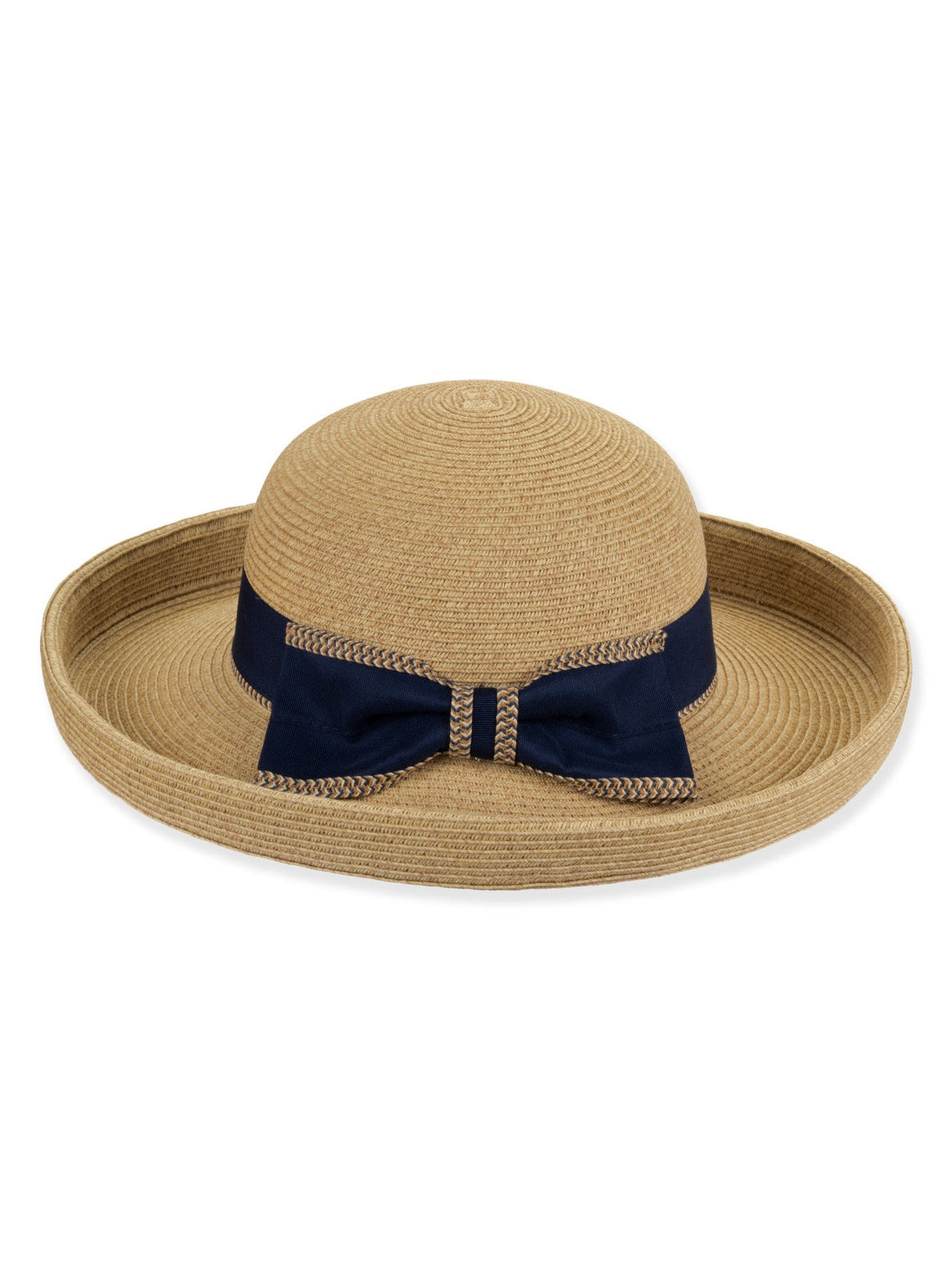 Hat Natural Paper Braid Up Brim Adjustable 3"- 1" Up Brim Women's-Hh3458A