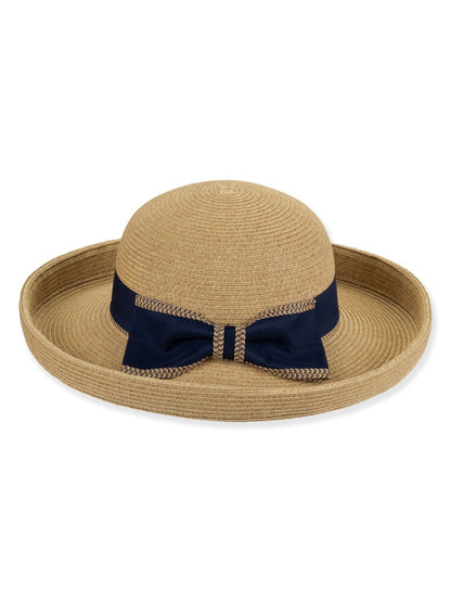 Hat Natural Paper Braid Up Brim Adjustable 3"- 1" Up Brim Women's-Hh3458A