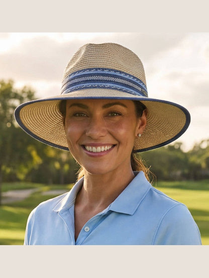 Hat Natural Paper Braid Safari Adjustable 3.5" Brim Women's-Hh3494b