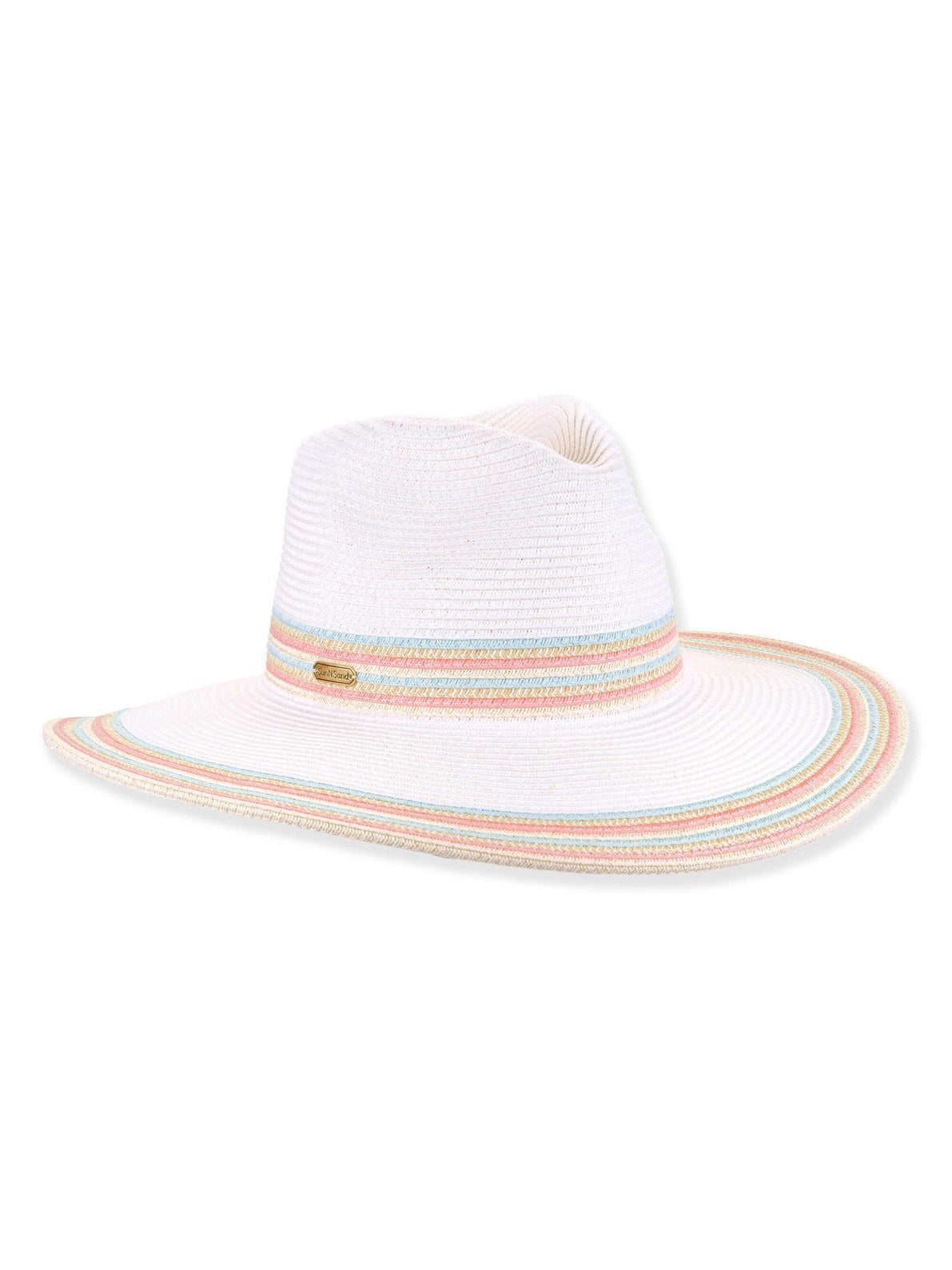 Hat White&nbsp; Paper Braid Safari Visor 4" Brim Women's-Hh3505A