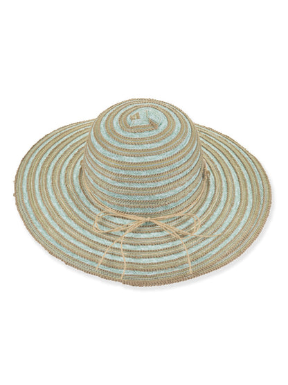 Hat Blue Poly Braid Bucket Adjustable 4" Brim Women's-Hh3580B