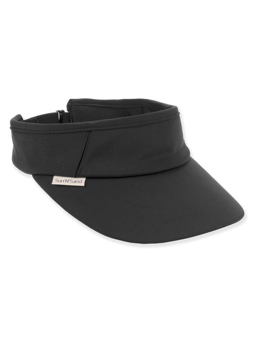 Visor Black Polyester Visor 3.25" Brim Women's-Hh3666C