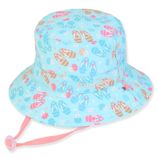 Hat - Blue Flip Flop-Cotton Poly Bucket- Childeren - Hh491 