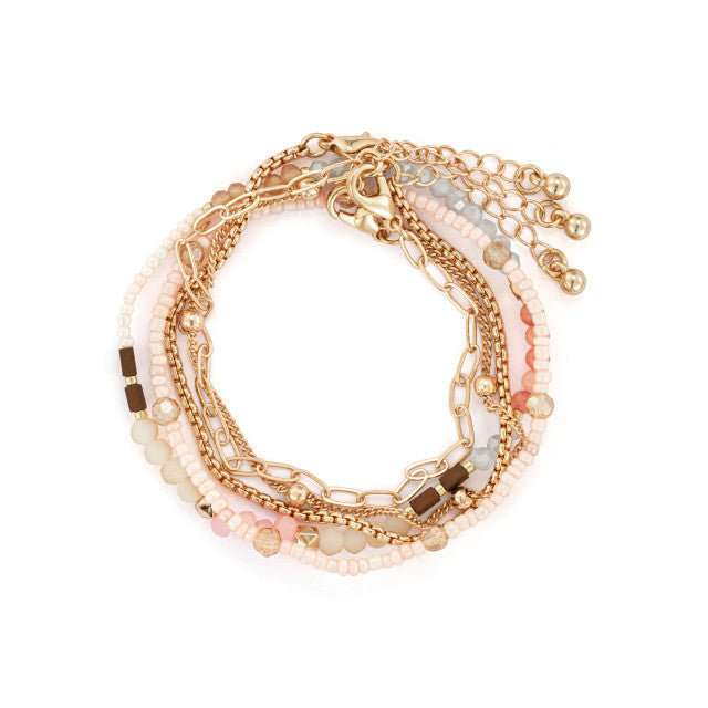 Bracelet 5pk Gold/Pink Color 1004440280 