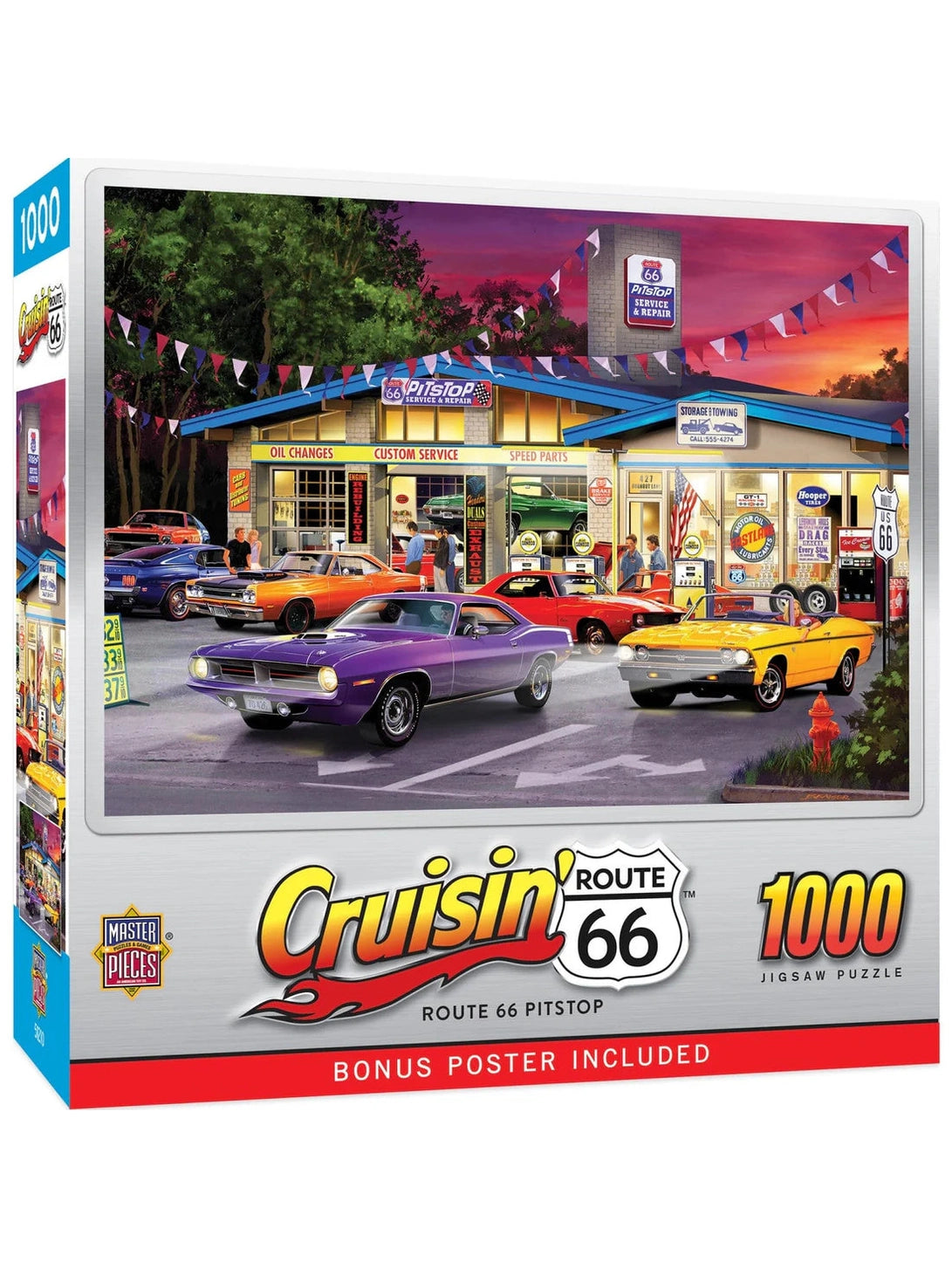 Puzzle 1000 Pc Cruisin Route 66 Pit Stop 72040.01 