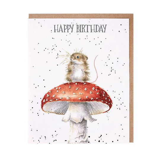 Card - AOC168 - Happy Birthday - Mouse Mushroom 
