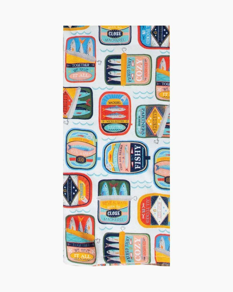 Tea Towel Sardine Tins&nbsp; Dual Purpose Terry R8473