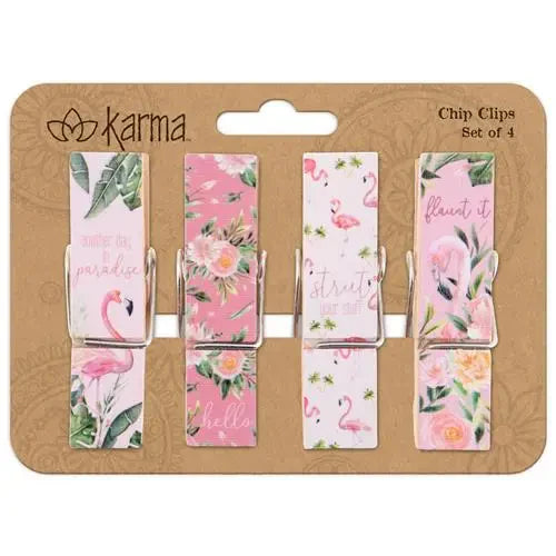 Clips Chip Flamingo 4Pc Set ka2025-63 