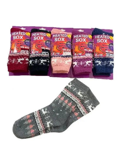 Women's Sock Super Warm Thermal Reindeer Crew 5 Colors  Sc80443