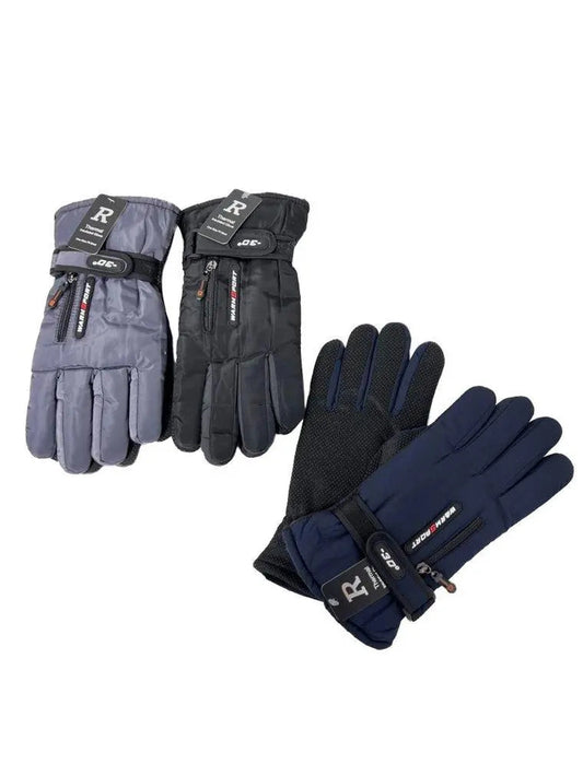 Men's Gloves Waterproof Snow With Zipper&nbsp;3 Colors&nbsp; Wn75258