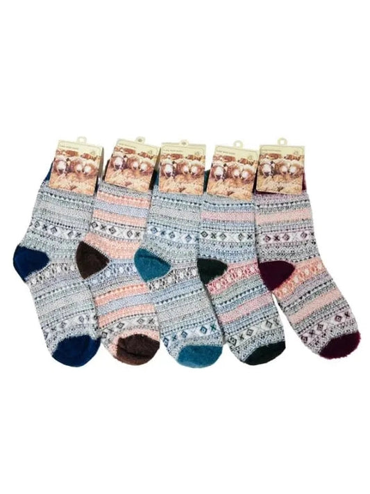 Women's Socks Lamb's Wool 5 Multi Colored Styles  Sc82709