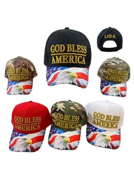 Baseball Cap GOD Bless AMERICA Sublimation 6 Colors  Ht6001