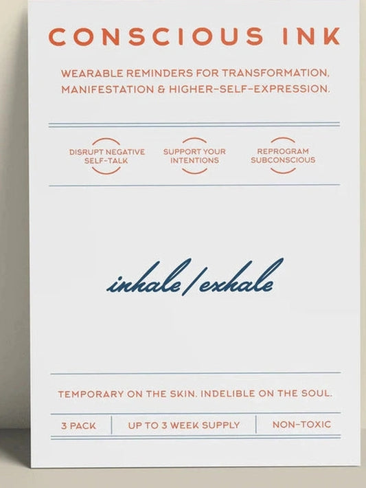 Temporary Tattoo Inhale/Exhale 3Pk  Black 2P0 