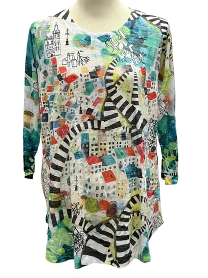 Top Sunday Stroll ac115 3/4 Sleeve Crew Neck Women's Ct1250bo