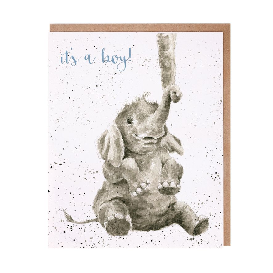 Card   AOC015  Precious Boy It's a Boy!  Elephant 