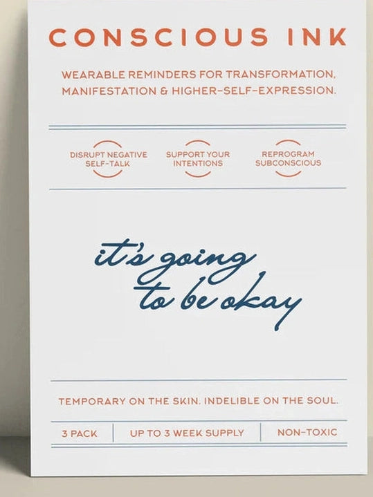 Temporary Tattoo It's Going To Be O.k. 3Pk Black 2P0138 