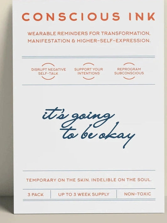 Temporary Tattoo It's Going To Be O.k. 3Pk Black 2P0138 