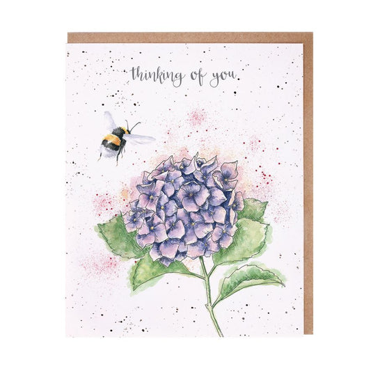 Card -  AOC158 - Thinking of You - Hydrangea Bee 