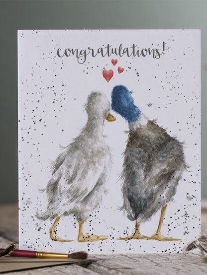 Card Aoc070 Duck Love To A Pair Of Love Birds