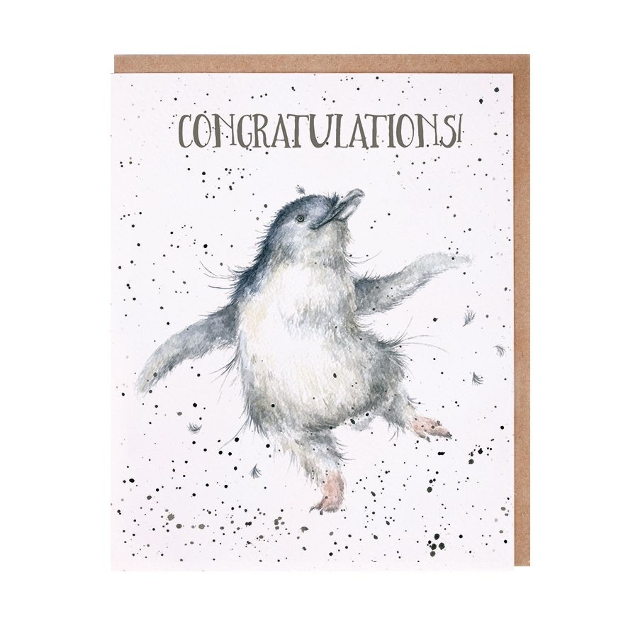 Card - AOC019 - Hoooray Congratulations - Baby Penguin 