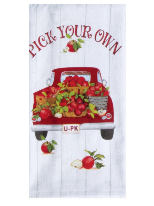 Tea Towel Pick Your Own Red Pickup  Dual Purpose Terry R7968
