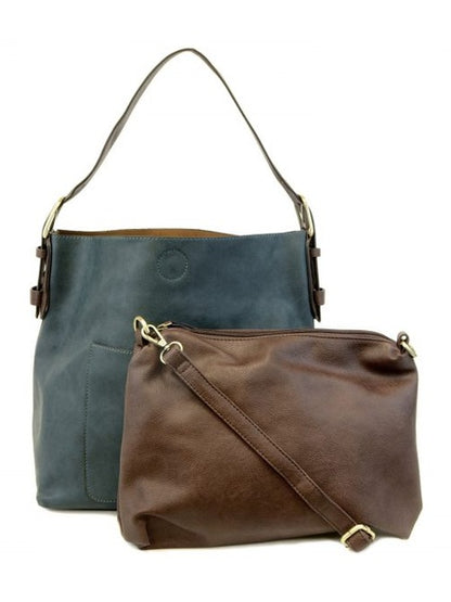 Clementine Hobo Bag L8008-67 Women's Dark Teal/Brown 