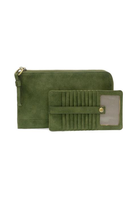 Wristlet/Wallet Faux Suede Dark Emerald Green Karina Convertible &nbsp;Women's L8244-09