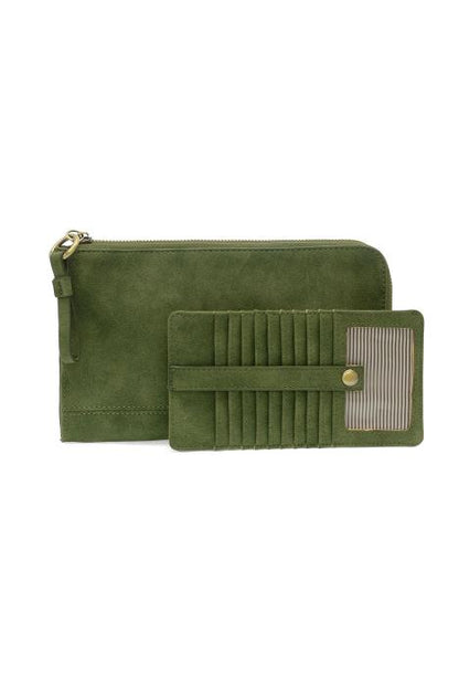 Wristlet/Wallet Faux Suede Dark Emerald Green Karina Convertible &nbsp;Women's L8244-09