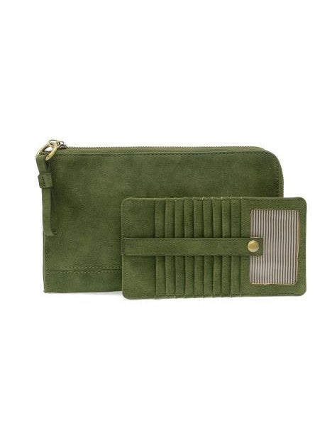 Wristlet/Wallet Faux Suede Dark Emerald Green Karina Convertible &nbsp;Women's L8244-09