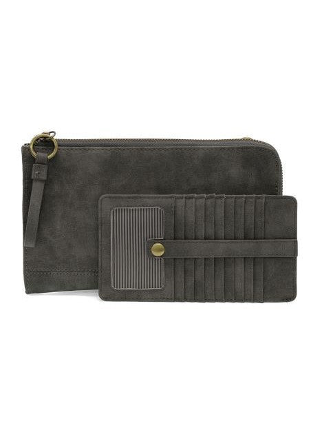 Wristlet/Wallet Faux Suede Shdow Grey Karina Convertible &nbsp;Women's L8244-10