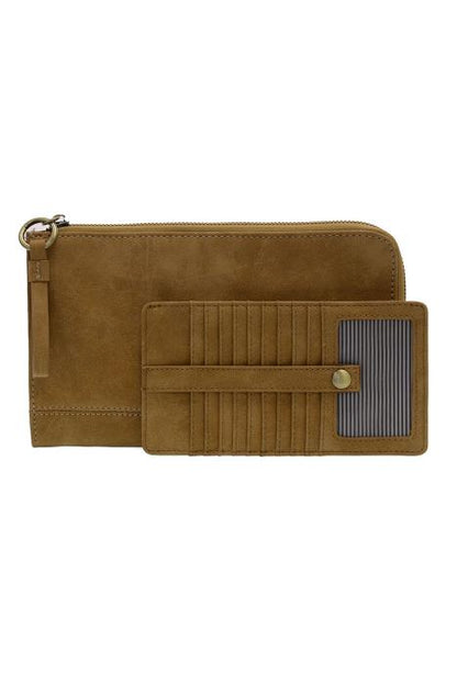  Wristlet/Wallet Faux Suede Wheat Karina Convertible  Women's L8244-14