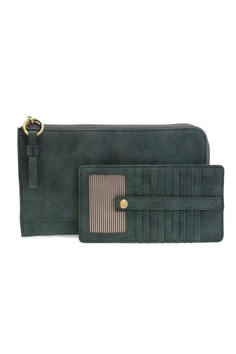 Wristlet/Wallet Faux Suede Deep Teal Karina Convertible  Women's L8244-67