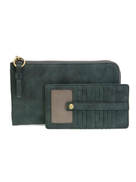 Wristlet/Wallet Faux Suede Deep Teal Karina Convertible  Women's L8244-67