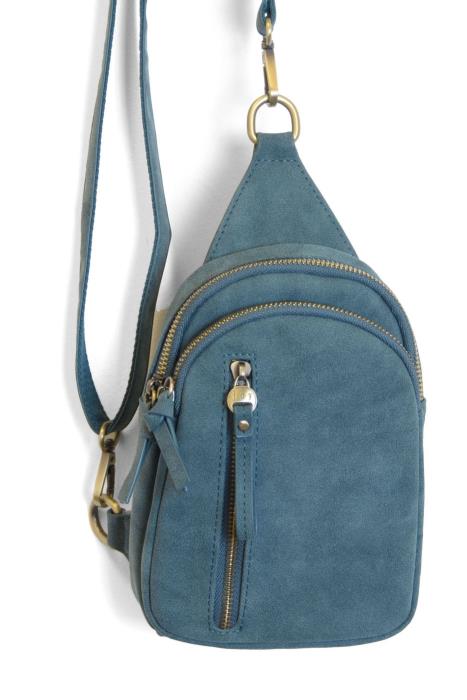 Skyler Deep Teal&nbsp; Faux Suede Sling / Crossbody Bag - L8358-67