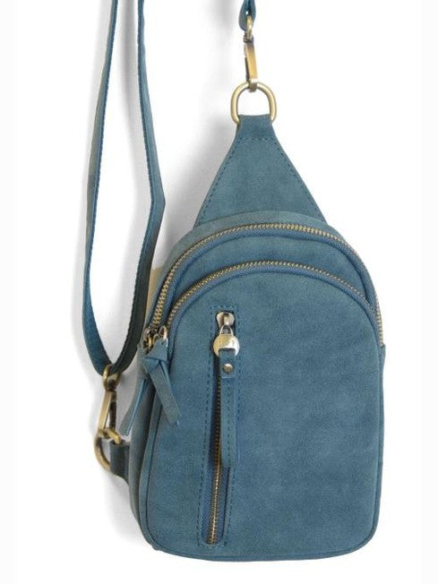 Skyler Deep Teal&nbsp; Faux Suede Sling / Crossbody Bag - L8358-67