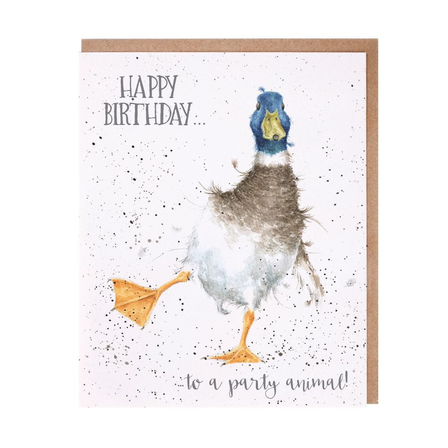 Card - Happy Birthday...to a Party Animal!  Duck 