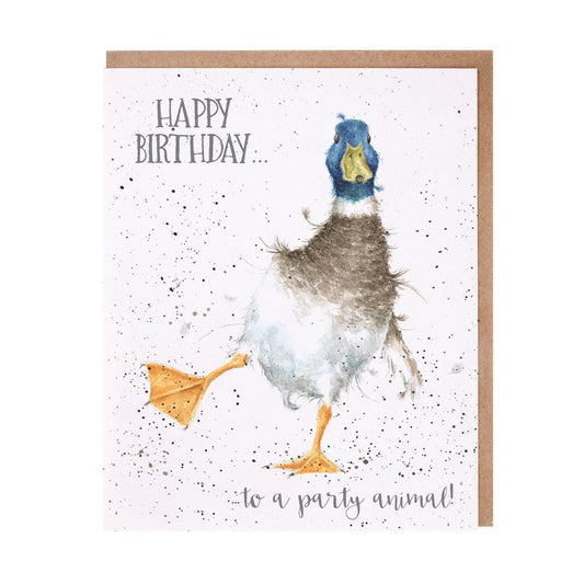 Card - AOC004 - Happy Birthday Party Animal - Duck - AOC004 