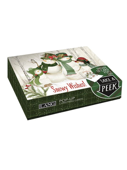 Card Christmas Pop Up Woodland Snowman 8 Pk  2005123