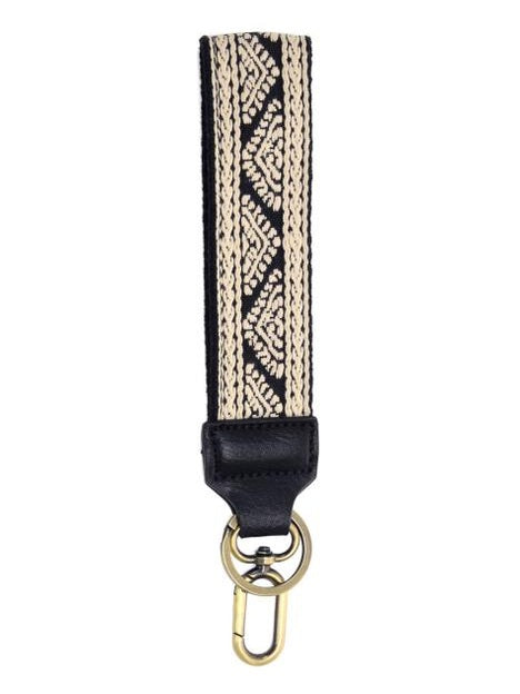 Wristlet 1.5" Embroidered Easy Find Black Geo Pyramid Black/White Lk070-00