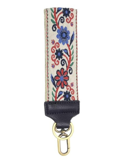 Wristlet 2" Embroidered Easy Find White Daisies On A Vine White Floral Lk091-01