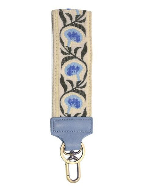 Wristlet 2" Embroidered Easy Find White Trumpet Flower&nbsp; WhiteFloral Lk092-01