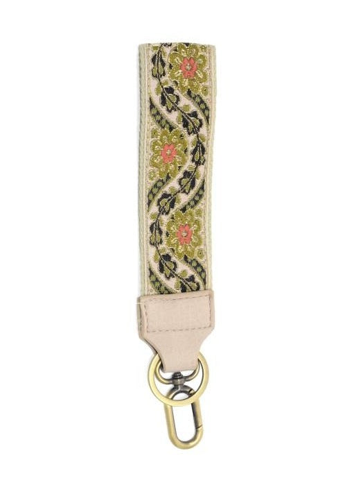 Wristlet 1.5" Embroidered Easy Find Metallic Gold Flowing Daisies Lk105-35