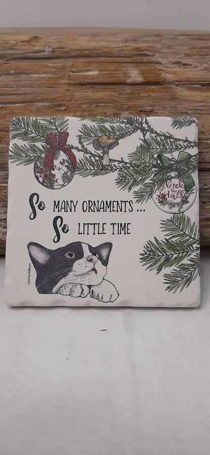 Coaster -So Many Ornaments Cat-Christmas -02-02007 